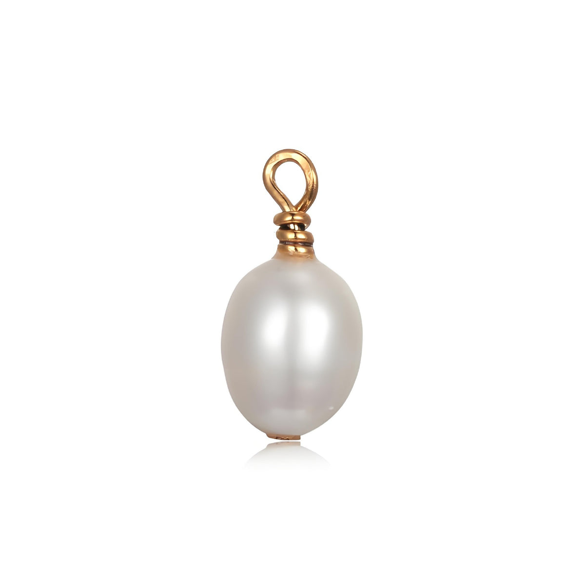 Classic Polished Teardrop Pearl Charm