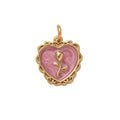 Vintage Enchanted Rose Heart Charm